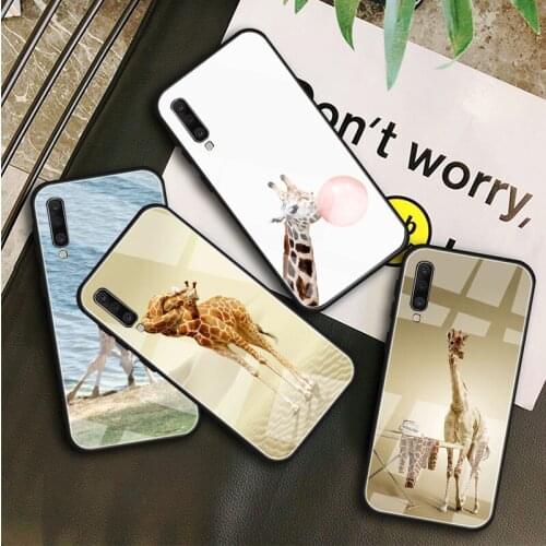 Giraffe Animal Tempered Glass Case For Samsung Galaxy A10S A10E A20S A20E A30S A40 A50S A60 A70 A80 A90 A6 A7 A8 Shell