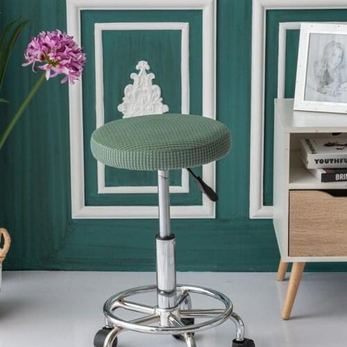 Round Bar Stool Cushion Elastic Stretchy Seat Protective Case Removable Chair Cover for Hotel Party Office (Deep Blue 30-38cm in