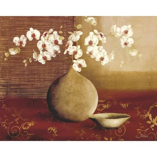 White Orchid flower wall art painting Home Decoration giclee print paintings Oil Painting on Canvas