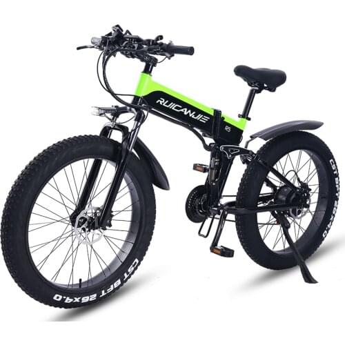 Electric Bicycles 26"Fat Tire Mountain Bike 1000W12.8AH LG battery Beach Cruiser Booster Folding Type for Mens Womens Duty Free