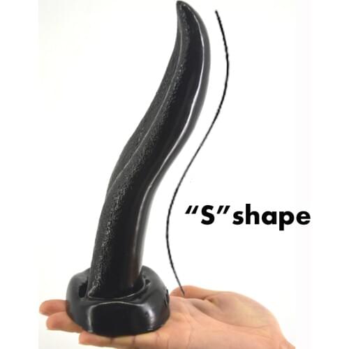 FAAK S shape tongue dildo suction cup g-spot stimulate anal plug matte surface anal dildo sex products butt plug insert stopper