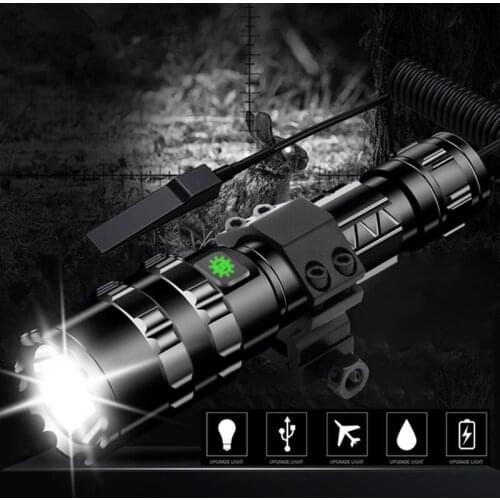 Ultra Bright USB Charging L2 Flashlight 60000Lums 5 Modes Tactical Scout Light USB Rechargeable Waterproof Torch Camping Light
