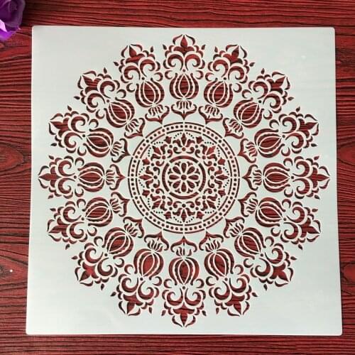 30 *30 cm craft mandala mold for painting DIY stencils stamped photo album embossed paper card on wood, fabric,wall,Floor, big