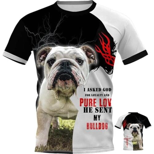 CLOOCL Men T-shirt English Bulldog 3D Print Chest Dog Face Logo Tee Shirt Clothing Unisex Fashion Streetwear Short Sleeve Tops