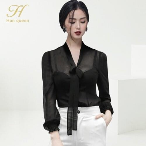 Прозрачные блузки H Han Queen China At AliExpress