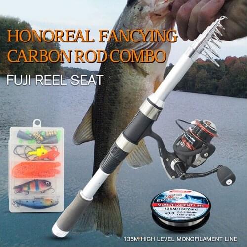 Sea Fishing Suit Carbon Telescopic Fishing Rod Imported Wheel Seat All Metal Spinning Wheel 9+1 Bearing Fishing Rod and Reel