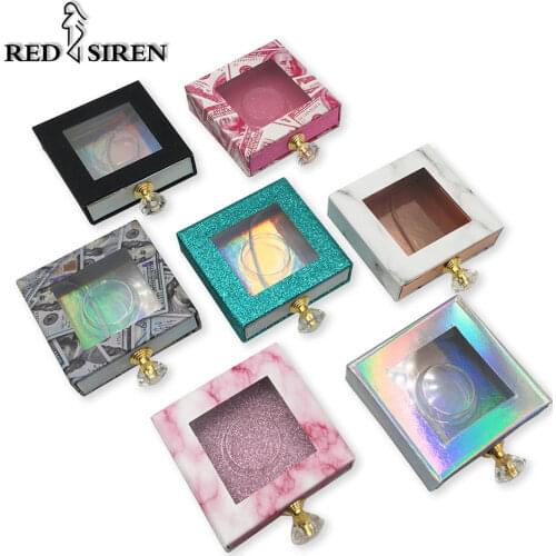 Lash Boxes Packaging Wholesale 10-50 pcs Empty Square Lashes Box With Tray Marble Lash Cases Packaging New Eyelashes Package