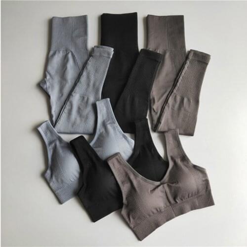 Suit Women Seamless Yoga Set Fitness Clothing High Waist Leggings+Sport Bra Gym Workout Clothes Woman Jogging Sportwear