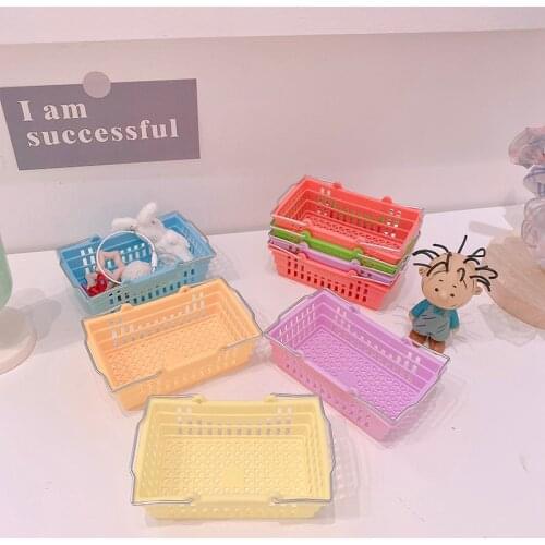 Cute cartoon Mini Iron Desktop Cosmetic Makeup Storage Basket Sundries Organizer Girl jewelry storage basket