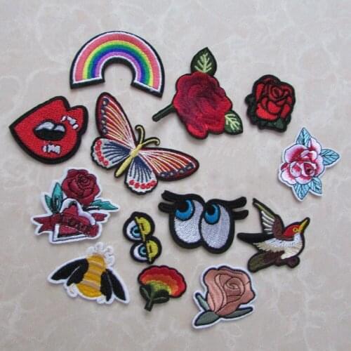 Mix brand new iron on hot melt adhesive applique embroidery patches stripes DIY clothing accessory patch C5258-C5273