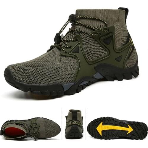 New Mesh Breathable Hiking Shoes Mens Sneakers Outdoor Trail Trekking Mountain Climbing Sports Shoes For Male Big Size 36-46