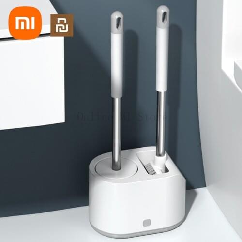 New Youpin Double Hole Seat Creative New TPR Soft Fur Long Handle Household Toilet Bathroom Toilet Brush Set