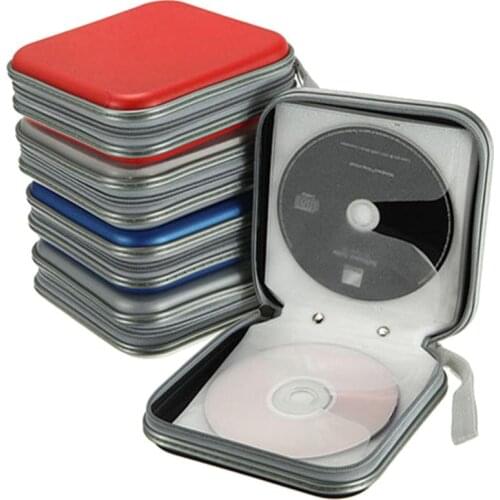 Portable 40pcs capacity Disc CD DVD Wallet Storage Organizer Case Boxes Holder CD Sleeve Hard Bag Album Box Cases with Zipper