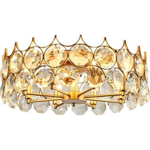 Simple postmodern light luxury crystal ceiling lamp Nordic bedroom study dining room living room lighting