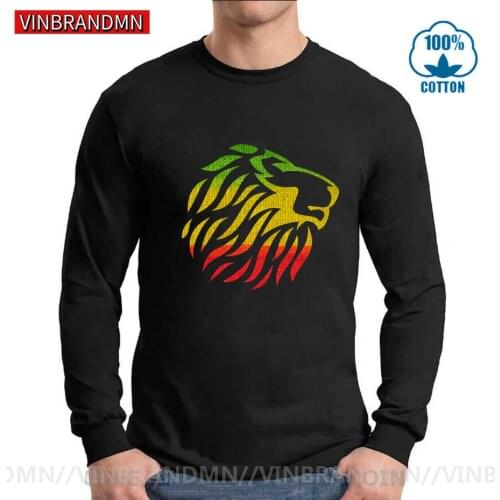 Dropship Long T shirt Rasta Lion Men T-shirt Jamaica Judah of Lion Fashion Tee Shirt hip-hop Cool Lion King Rastafari Music Tees