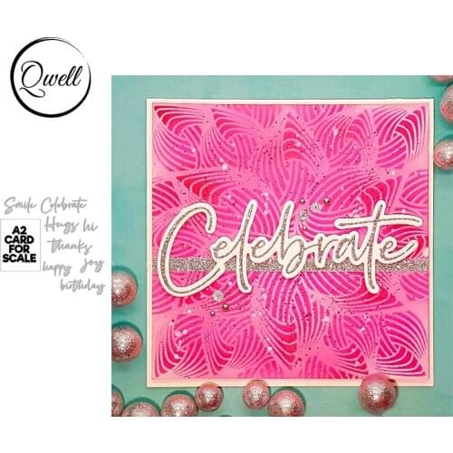 QWELL Cursive Letter Happy Birthday Best Wish Words Metal Cutting Dies Set DIY Scrapbooking Craft Paper Cards Decor Album