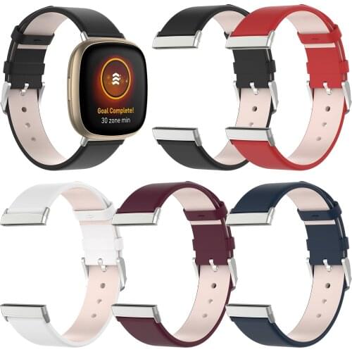 Genuine Leather watch band For fitbit versa 3 smart watch strap for fitbit sense/ versa3 wristband Correa Bracelet Accessories