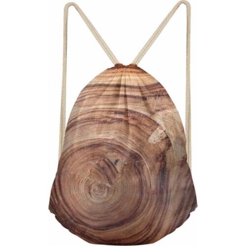 Noisydesigns vortex Wood stripe lines Drawstring Bag Travel Sport Bags Cinch Sackback Cool Boy Girls Small Backpack Soft