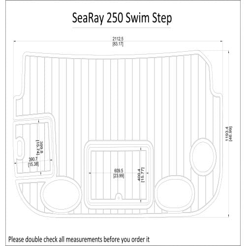 SeaRay 250 Swim Step Pad Boat EVA Teak Decking 1/4" 6mm