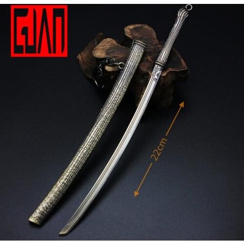 Alloy Weapon Knife Model Keychain Ornament 22cm Game Peripheral Hand-made Ancient Sword With Sheath Weapon Model Decoration Gift