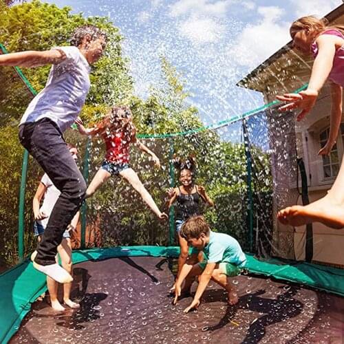 Summer Water Sprinkler Trampoline Sprinkler Outdoor Garden Water Games Toy Sprayer Backyard Water Park Accessories 39 Feet Game