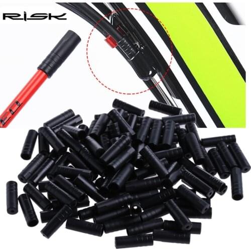 RISK 100pcs/lot 4mm 5mm Road Mountain Bike Brake Shift Derailleur Cable End Crimps Bicycle Wire Cable End Caps Housing Ferrules