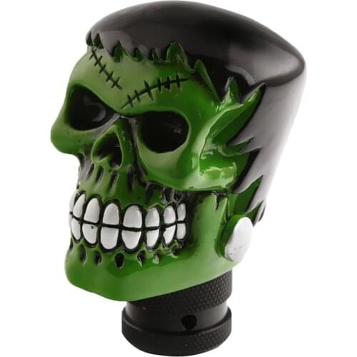 Universal Auto Car Truck Manual Gear Quick Shifter Lever Skull Head Shifter Knob Green
