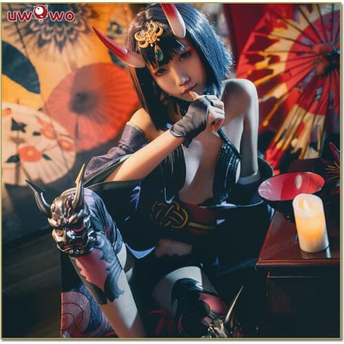 UWOWO Fate Grand Order Shuten-douji Cosplay Costume Anime Assassin Women FGO Cosplay Uniform Full Set Kimono Outfits