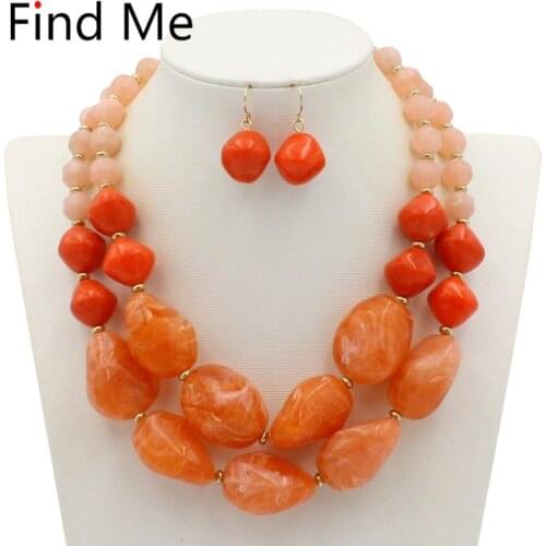 Find Me Multilayer Acrylic Long Tassels Collar Choker Necklace Vintage Big Bead Statement Necklace For Women Jewelry Wholesale