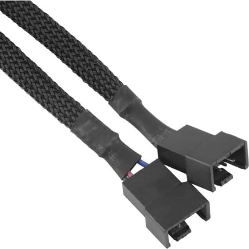 1Pcs 30CM Adapter Cable 4 Pin PWM To Dual PWM Fan Power Sleeved Computer Case Y-Splitter Wholesale