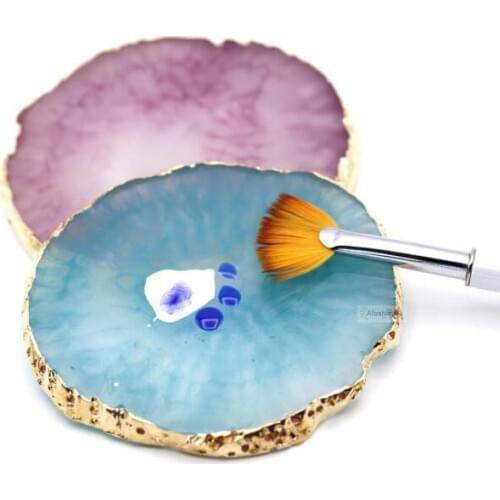 1pc Resin Nail Art palette Nail gel polish plate Paint Drawing holder Manicure Board Make Up DIY Color Display Tools