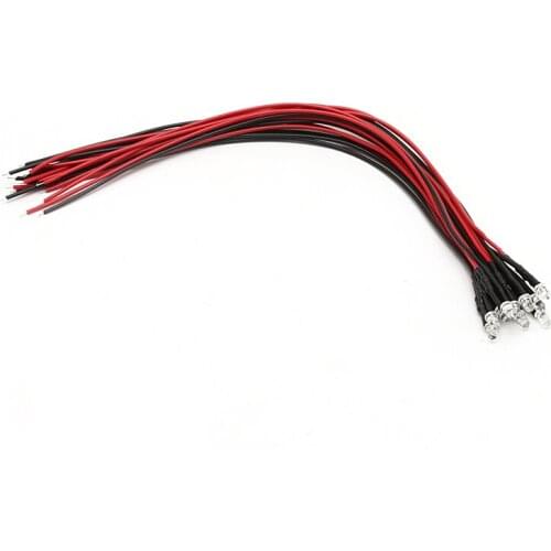 10pcs DC 12V 18cm 3mm Pre Wired LED Lamp Light Bulb Emitting Diode