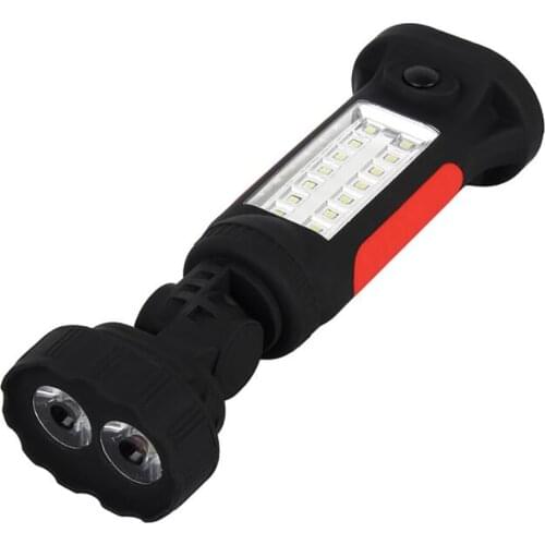 14+2LED Working Lights 180/360 Degree Rotating Powerful Light Flashlight, Magnetic Base Outdoor Emergency Lamps Inspection Torch