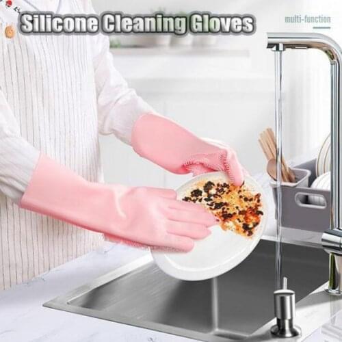 Silicone Cleaning Gloves 2PCS Multifunction Magic Silicone Dish Washing Gloves For Kitchen Household Silicone Dishwashing Gloves