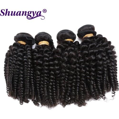 Brazilian Bouncy Curly Human Hair Weaves 3 Bundles Funmi Hair Extensions Remy 100% Human Hair Bundles Can Be Dyed And Bleached
