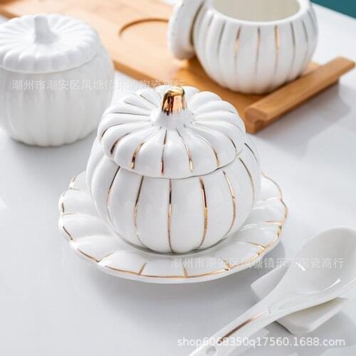 Pumpkin Shape Baking Bowl With Lid Glaze Au Gratin Soup Salad Bowl Kitchen Bakeware Oven Party Baking Pan Supplies
