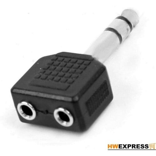 HWEXPRESS Hot 6.35mm Male Plug to Dual 3.5mm Stereo Jack Female Socket Splitter