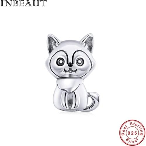 INBEAUT Real S925 sterling silver cute pet puppy charm pendant fit original pandora bracelet making DIY beads woman jewelry