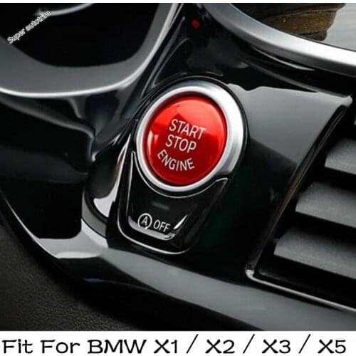 Lapetus Interior Parts Engine Start Stop Ring Keyless Start System Button Cover Trim 1PCS For BMW X1 / X2 / X3 / X5 Accessories