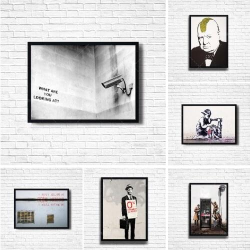 Modern street art Banksy poster, Banksy image