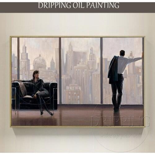 High Quality Office Wall Art Hand Painted New York View Oil Painting on Canvas Modern Office Art New York Landscape Oil Painting