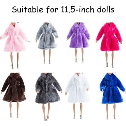 Girls Doll Toys Doll Clothes Accessories Color Series Plush Coat Jacket 11.5-inch Dolls Handmade Fashion Dolls Accessories