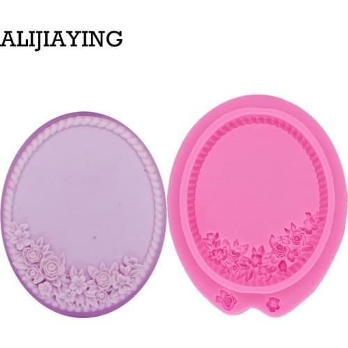 M1210 Sugarcraft European Vintage Frame Cake Fondant Mold Flower Relief Border Silicone Mold Candy Molds Cupcake Decorating
