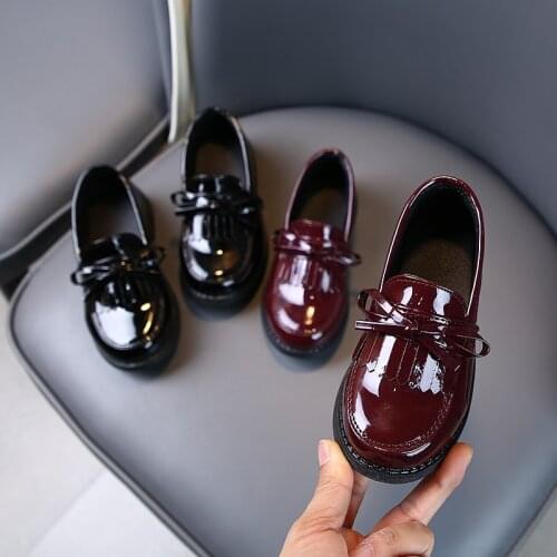 Fashion Tassel Kids Shoes Princess For Little Girls Dress Patent Leather 2021 Children School Shoes 3 4 5 6 7 8 9 10 11 12 Year