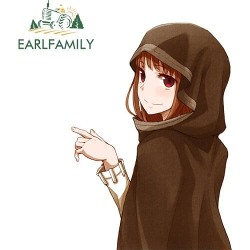 EARLFAMILY 13cm x 9.2cm for Spice and Wolf Car Stickers and Decals Refrigerator Surfboard Waterproof Occlusion Scratch Decor
