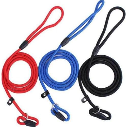 Nylon Rope Dog whisperer Cesar Millan style Slip Training Leash Lead and Collar Red Blue Black Colors