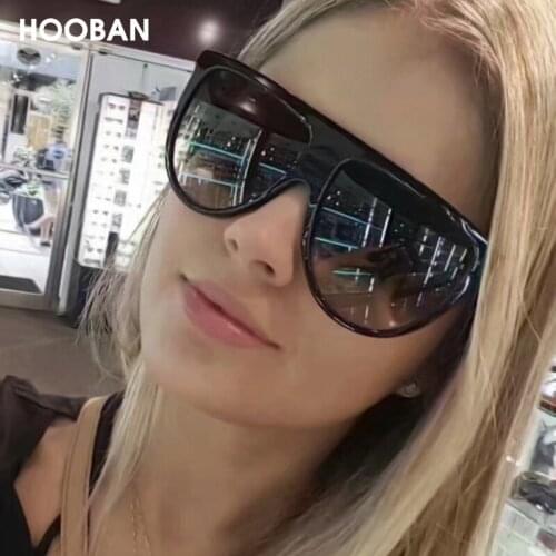 HOOBAN Stylish Oversized Women Sunglasses Luxury Big Ladies Sun Glasses Vintage Driving Eyeglasses UV400