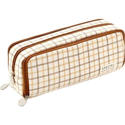 Lightweight Large Capacity Pencil Cases Canvas Pencil bag Zipper Closure Stationery Organizer