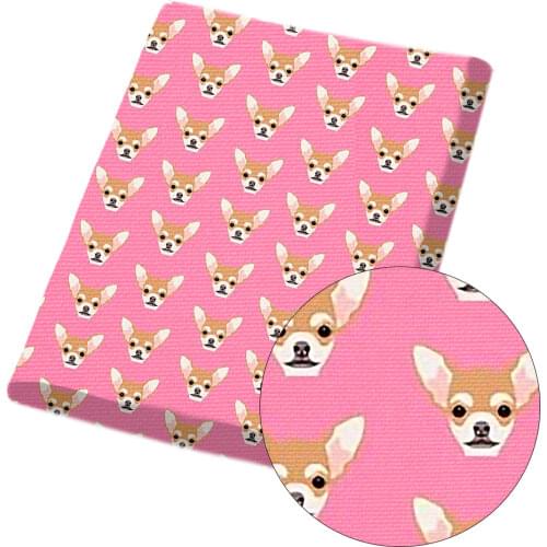 IBOWS Polyester Cotton Sheet Cute Whale Kitten Dog Printed Cloth Fabric Handmade Patchwork DIY Craft Home Decorative 45*140cm/pc