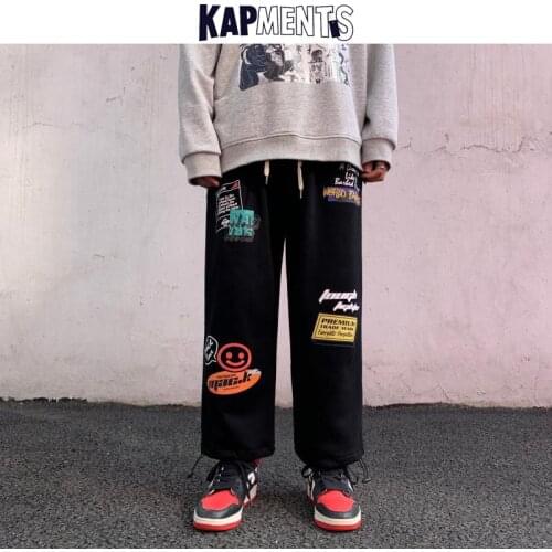KAPMENTS Men Harajuku Baggy Designer Japanese Streetwear Joggers Pants 2021 Mens Vintage Kawaii Causal Sweatpants Man Kpop Pants